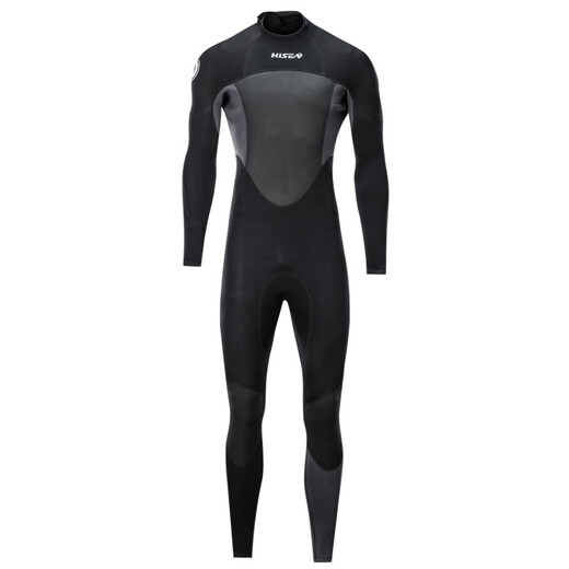 HiSEA1.5mm wetsuit men's thermal suit one-piece surfing suit snorkeling suit jellyfish suit swimsuit winter swimsuit black S