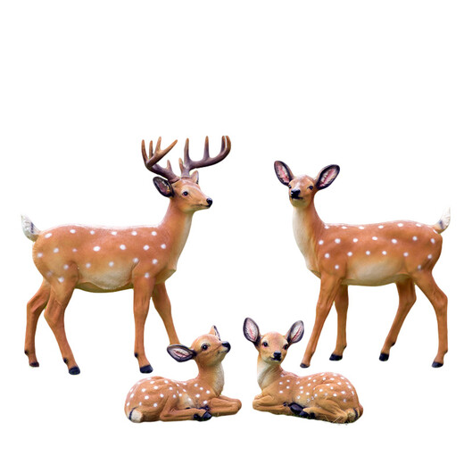 Hongri Guanghui courtyard outdoor garden forest animal decorations resin fiberglass simulated sika deer sculpture ornaments No. 1 deer pair