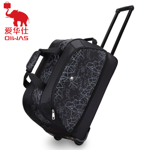 OIWAS travel trolley bag large capacity outdoor luggage bag men and women casual trolley bag OCL8019 map black