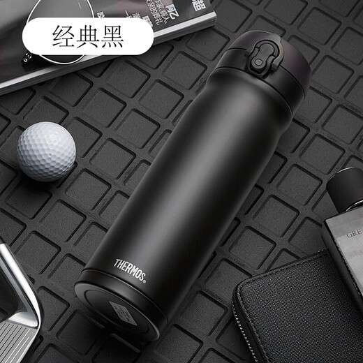 THERMOS Thermosbecher Importierter Edelstahl-Thermosbecher Herren- und Damengruppenkauf Geschenk Wasserbecher Kundenspezifisches Logo JMY-503 Classic Black ALB 500 ml