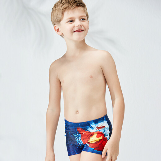 ZOKE children's swimsuit cute boys Marvel Iron Man swimming trunks medium-sized children's swimsuit DS1703208 Red Lan Marvel cartoon version 120-56-53(10)