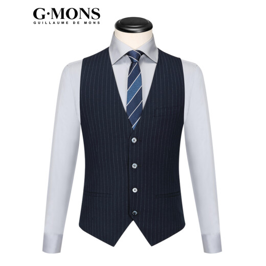 GMONS suit vest cardigan men's workwear sleeveless men's vest men's wedding slim men's vest shopping mall same style navy blue 52 size 185/100A