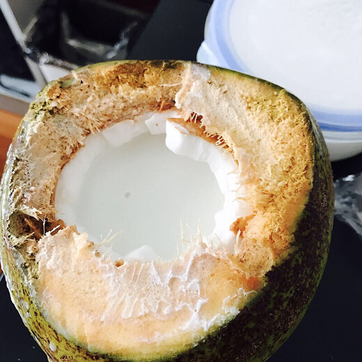 Xirou Hainan Coconut Green Coconut with Skin Green Coconut Fresh Coconut Water Coconut Juice Fruit Healthy Drink for Pregnant Women Freshly Picked Green Coconut with Skin 4 Pack