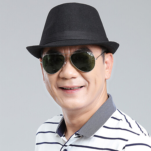 BILLSURF Woolen Hat Men's Autumn and Winter Matching Hat Middle-aged and Elderly Casual Jazz Hat Dad Black British Hat Men's Flat Ribbon-Gray One Size 56-58