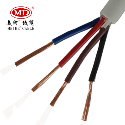 MEIHE AVVR2 core/4 core 0.3 square copper core flexible wire and cable black 100 meters AVVR4*0.3
