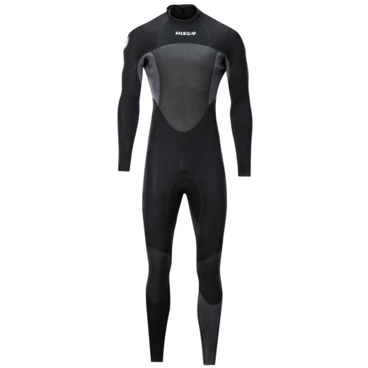 HiSEA new men's warm one-piece swimsuit thick wetsuit 1.5MM long-sleeved cold-proof waterproof mother-in-law swimming surfing suit black XL