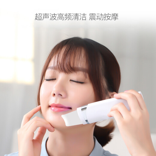 Golden rice blackhead shovel cleaning artifact facial cleansing instrument ultrasonic peeling machine ultra-long battery life small and portable KD8023 white