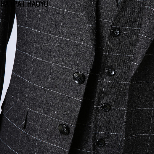 Haipaihaoyu Suit Men Gentleman Slim Business Formal Wear Traje gris oscuro Entrevista de traje profesional Vestido de novia 9911 Dark Grey 4xl (190)