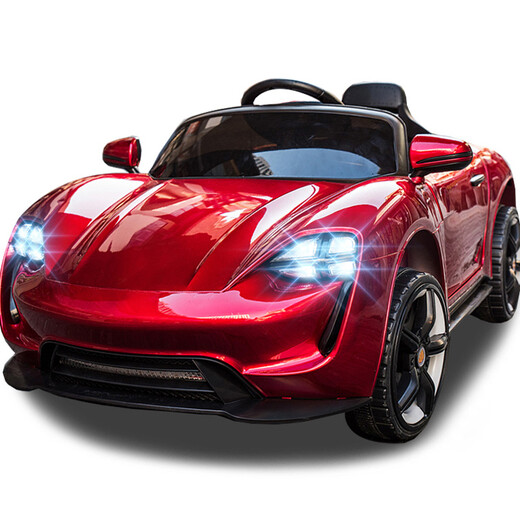 MiYi voiture électrique pour enfants voiture à quatre roues peut s'asseoir avec télécommande jouet bébé voiture électrique balançoire poussette voiture enfant double entraînement bleu + grande batterie + télécommande de téléphone portable + siège en cuir souple