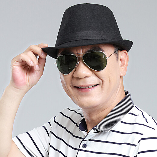 BILLSURF Woolen Hat Men's Autumn and Winter Matching Hat Middle-aged and Elderly Casual Jazz Hat Dad Black British Hat Men's Flat Ribbon-Gray One Size 56-58