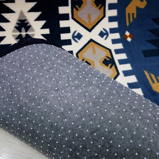 Zhonghong Mediterranean living room carpet coral velvet coffee table blanket bedside blanket bed front modern blue carpet large area bedroom home full carpet Nordic simple machine washable cat feeling blue diamond coral velvet 130*190CM