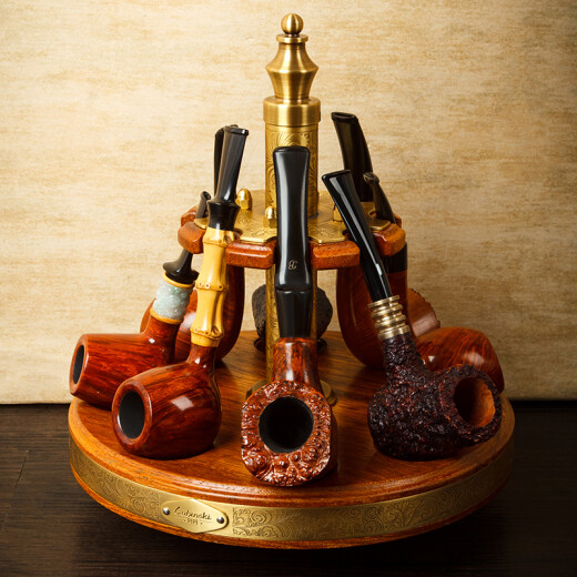 
LUBINSKI Rubinsky pipe holder pineapple lattice + copper pattern 8 packs rotatable 8 packs 12004