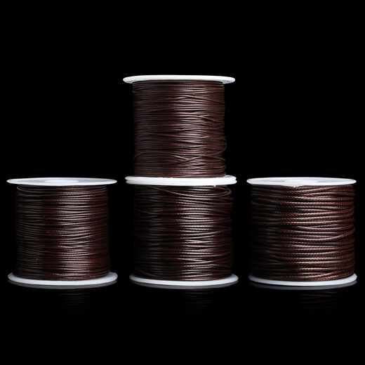 Guanyu handmade round strand brown wax thread non-elastic wax rope bracelet pendant rope text play star and moon Bodhi Vajra wear-resistant wire thickness 1.5mm 15 meters / roll