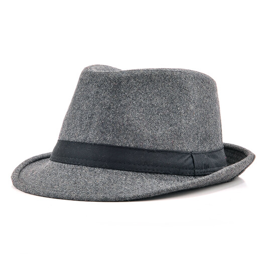 BILLSURF Woolen Hat Men's Autumn and Winter Matching Hat Middle-aged and Elderly Casual Jazz Hat Dad Black British Hat Men's Flat Ribbon-Gray One Size 56-58