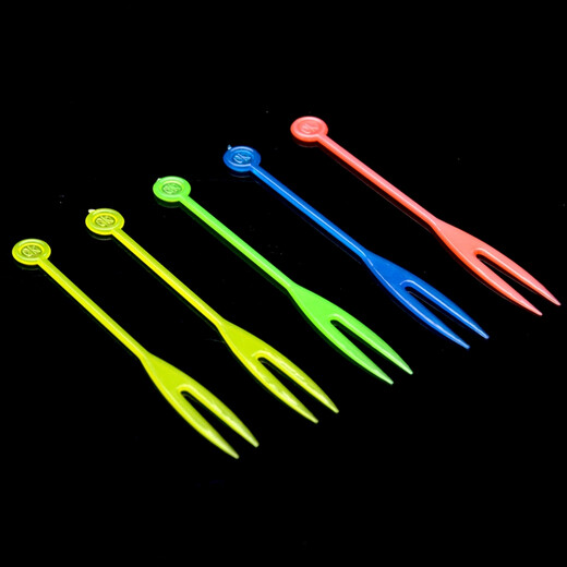 Petunia disposable fruit fork, cake fork, dessert fork, tasting fork, food fork, KTV fruit pick, bulk transparent OK fork, 4000 pieces, fruit fork