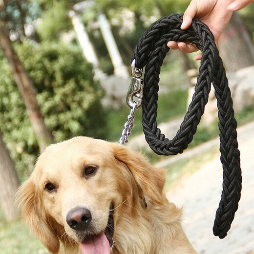 Dogstory Dog Rope Medium Dog Large Dog Leash Golden Retriever Dog Walking Rope Dog Chain Large Dog Collar Black Medium (15-38Jin Jin is equal to 0.5kg)
