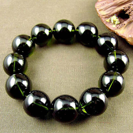 Xiangshiyuan 20mm Czech meteorite bracelet men's bracelet domineering large bead glass meteorite collection grade