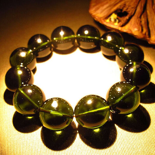 Xiangshiyuan 20mm Czech meteorite bracelet men's bracelet domineering large bead glass meteorite collection grade