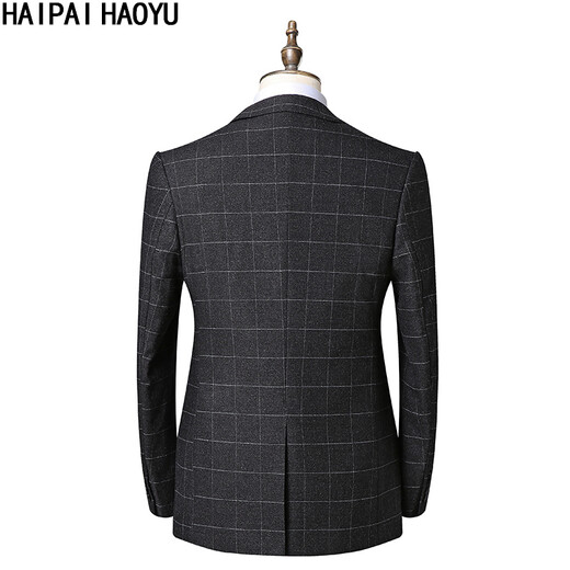 Haipaihaoyu Suit Men Gentleman Slim Business Formal Wear Traje gris oscuro Entrevista de traje profesional Vestido de novia 9911 Dark Grey 4xl (190)