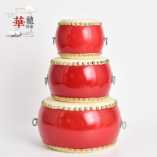 Yuma (YU MA) Cowhide Drum Children's Small Drum Big Drum Hall Drum Gongs Musical Instrument Drum War Drum Children's Drum Beating Toys 14-inch Drum 46cm*24cm (for adults)