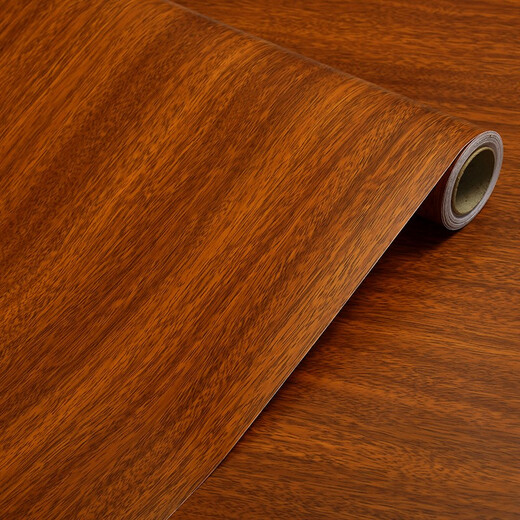 Fiber non-woven thickened wood grain stickers waterproof self-adhesive self-adhesive furniture renovation stickers color-changing Chinese brown imitation wood stickers Merbau wood 3 meters long * 0.4 meters wide
