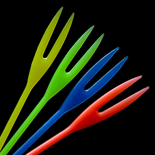 Petunia disposable fruit fork, cake fork, dessert fork, tasting fork, food fork, KTV fruit pick, bulk transparent OK fork, 4000 pieces, fruit fork