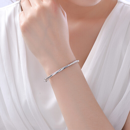 Yuan Shengfu's new PT950 premium push-pull glossy platinum bracelet, women's thick platinum bracelet with adjustable mouth, 24.52 grams (solid)