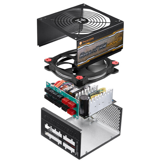 Tt (Thermaltake) rated 530WSmart530MRiing desktop computer host chassis power supply (full module/braided module line/intelligent temperature control fan)