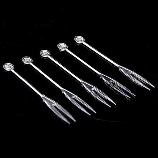 Petunia disposable fruit fork, cake fork, dessert fork, tasting fork, food fork, KTV fruit pick, bulk transparent OK fork, 4000 pieces, fruit fork