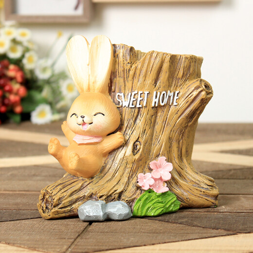 Korean Creative Fashion Simple Ornaments Cartoon Cute Wooden Children's Pen Holder Small Fresh Multifunctional Office Student Hedgehog-Back Basket