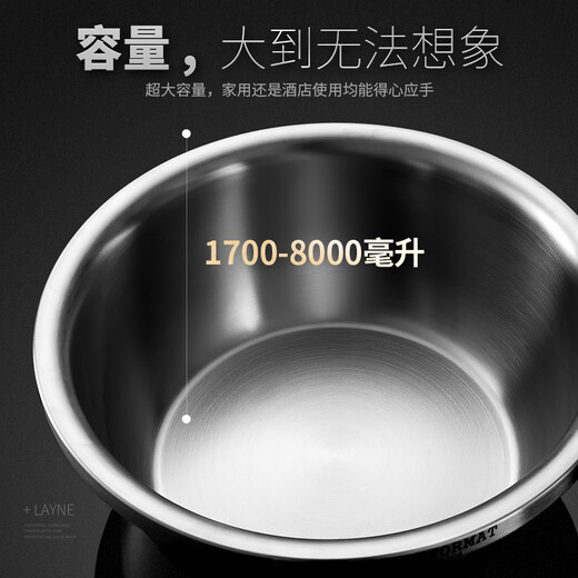 Boffman German food-grade 304 stainless steel egg-beating small iron basin household noodle kitchen vegetable washing large basin soup basin extra thick and deepened 22cm
