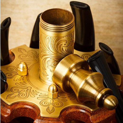 
LUBINSKI Rubinsky pipe holder pineapple lattice + copper pattern 8 packs rotatable 8 packs 12004