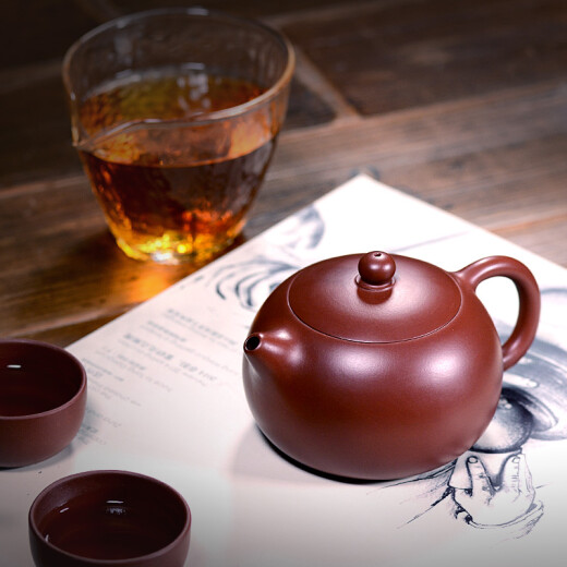 Centenary Liyong Yixing purple sand pot pure handmade raw ore Dahongpao Xishi pot Kungfu tea set 250ml