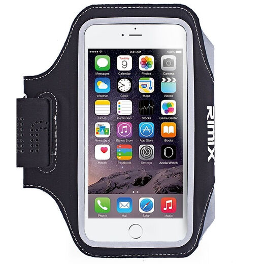 RIMIX Sports Fitness Running Arm Bag Men's and Women's Armband Wrist Arm Cover Headphones Waterproof Touch Screen Mobile Phone Arm Bag Black Small - Suitable for mobile phones within 4.7 inches