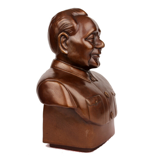 Deyoutang Bronze Statue of Chairman Xiaoping Sculpture Ornaments Home Living Room Office Desktop Bust of the Great Man Deng Gong Medium-sized Copper Color