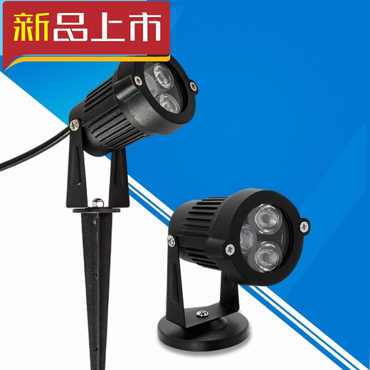 12V24V220V outdoor LED small spotlight 3W waterproof projection light super bright door sign floodlight landscape light waterproof 220V3W colorful