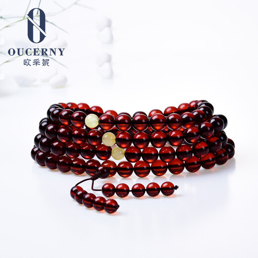 Ouzani natural blood amber 108 beads amber bracelet multi-circle beading for men and women 5-5.5mm