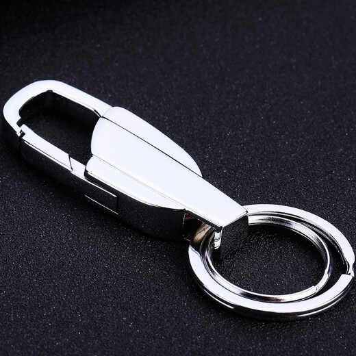 LAAZEE car keychain prevent loss Men's keychain metal belt waist buckle Business practical gift gift 010 gun black - front entry and exit safety + reverse phone