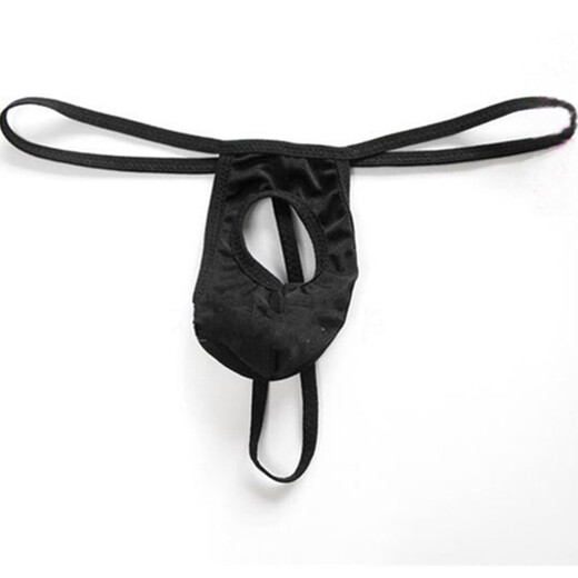 Private Shang Men's Underwear T-Pants Temptation Hole Loophole Underwear T-Pants Elastic One-size-fits-all Black White Pink Yellow Silver Multiple Colors 160 Jin Jin is equal to 0.5 kg Within Black One-size-fits-all