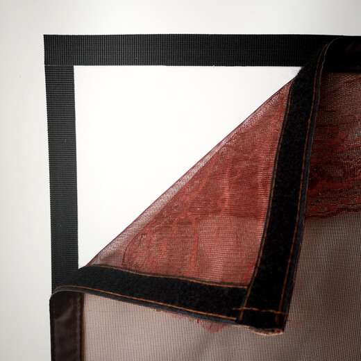 1GSHOP anti-mosquito door curtain, Velcro fastener, solid color door curtain, anti-mosquito screen, magnetic anti-mosquito door curtain without punching, brown (2 packs of magic buckles) 140*220 cm