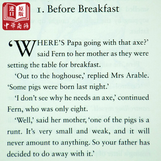 Charlotte's Web 夏洛的网 英文原版 夏洛特的网 英版B怀特小猪威尔伯