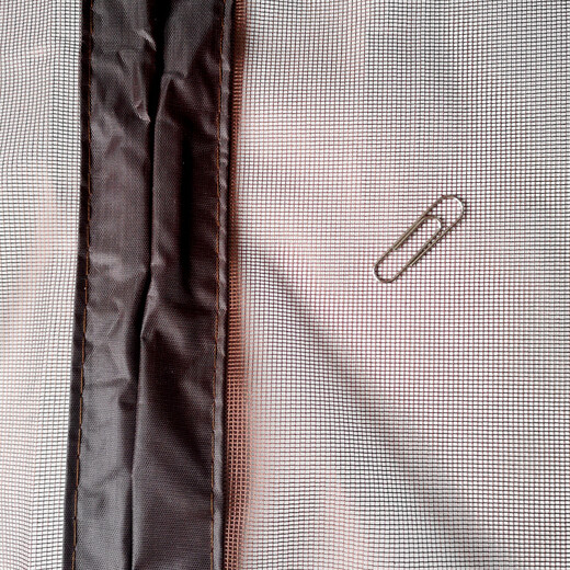 1GSHOP anti-mosquito door curtain, Velcro fastener, solid color door curtain, anti-mosquito screen, magnetic anti-mosquito door curtain without punching, brown (2 packs of magic buckles) 140*220 cm