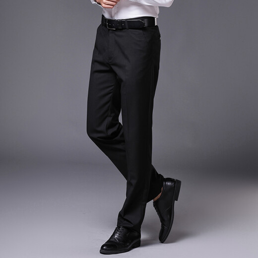 Yu Zhaolin men's regular thickness trousers men's business men's trousers slim straight black suit trousers formal work no-iron trousers YMXK195696 black 29