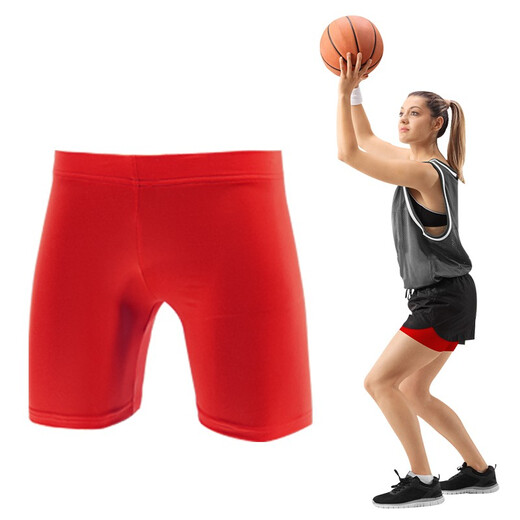 Women's Solid Color Quick-Drying Bottoming Thin Sports Fitness Stretch Yoga Tight Protective Tackle Three-Point Shorts Multi-Color Yellow Women's M Suitable for 160-170CM50-60KG