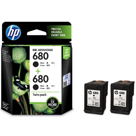 HP (HP) 680 Los cartuchos de tinta son adecuados para 2138 4678 4538 3636 3638 5078 Impresoras 680 Cartuchos de tinta (negro + negro)