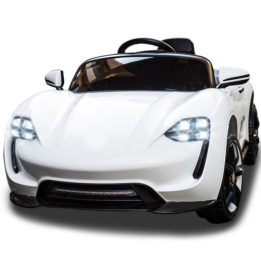 MiYi voiture électrique pour enfants voiture à quatre roues peut s'asseoir avec télécommande jouet bébé voiture électrique balançoire poussette voiture enfant double entraînement bleu + grande batterie + télécommande de téléphone portable + siège en cuir souple