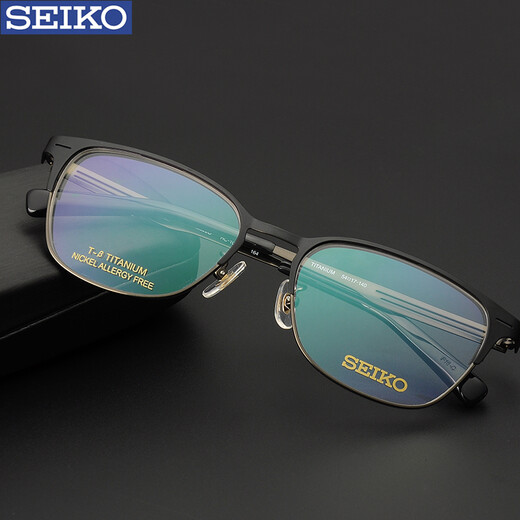 精工SEIKO纯钛超轻眼镜架 光学男士商务近视眼镜框 新品 HC1023 黑色164