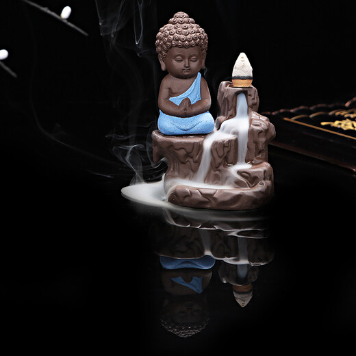 Yuxuan tea pet backflow incense burner creative purple sand little Tathagata monk high mountain incense line incense burner ceramic incense path office high mountain flowing water little Tathagata (Tianlan)