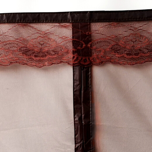 1GSHOP anti-mosquito door curtain, Velcro fastener, solid color door curtain, anti-mosquito screen, magnetic anti-mosquito door curtain without punching, brown (2 packs of magic buckles) 140*220 cm