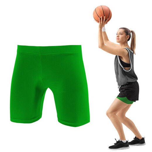 Women's Solid Color Quick-Drying Bottoming Thin Sports Fitness Stretch Yoga Tight Protective Tackle Three-Point Shorts Multi-Color Yellow Women's M Suitable for 160-170CM50-60KG